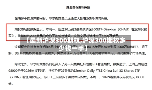 【最新沪深300期权,沪深300期权多少钱一手】-第3张图片