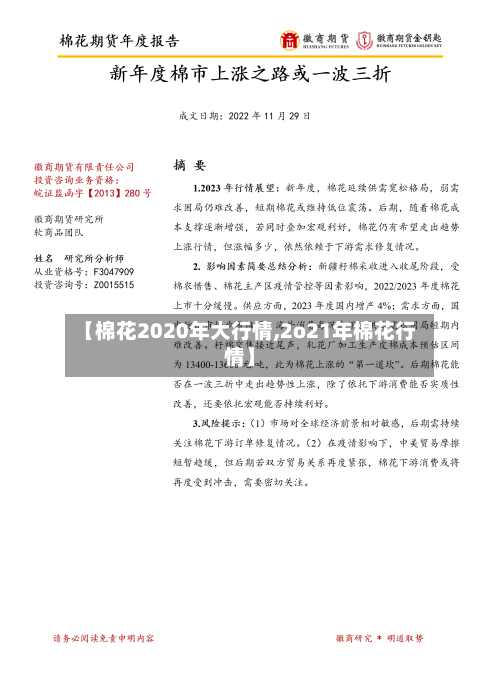 【棉花2020年大行情,2o21年棉花行情】-第1张图片